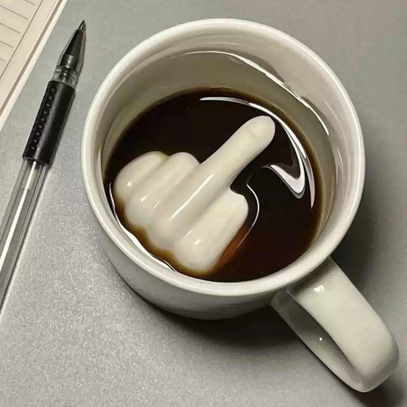 Kreative Keramiktasse mit Mittelfinger Design 0