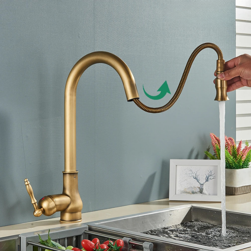 Küchenarmatur Retro-Stil mit Schwenkbarem Auslauf für Wasserhahn Küche 1
