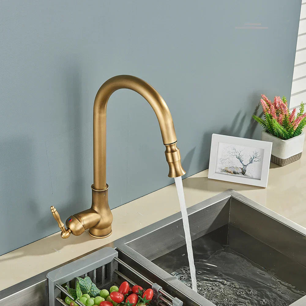 Küchenarmatur Retro-Stil mit Schwenkbarem Auslauf für Wasserhahn Küche 3