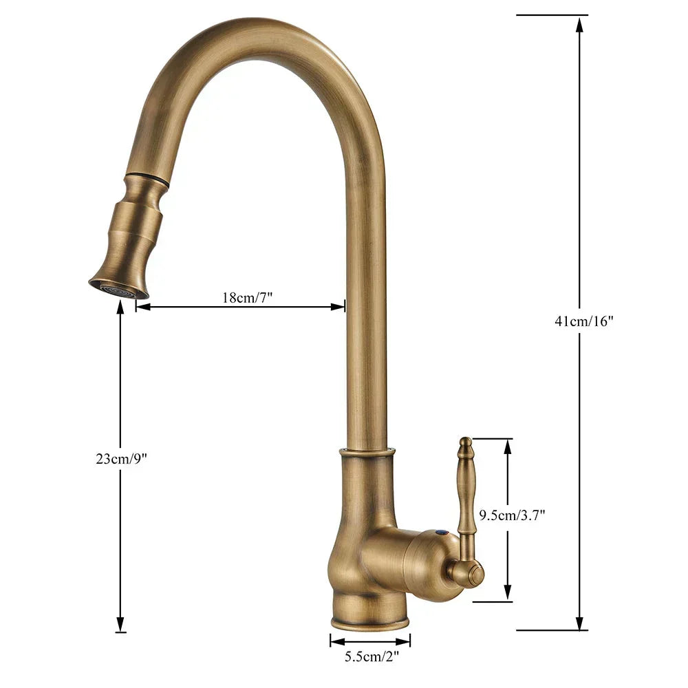 Küchenarmatur Retro-Stil mit Schwenkbarem Auslauf für Wasserhahn Küche 5