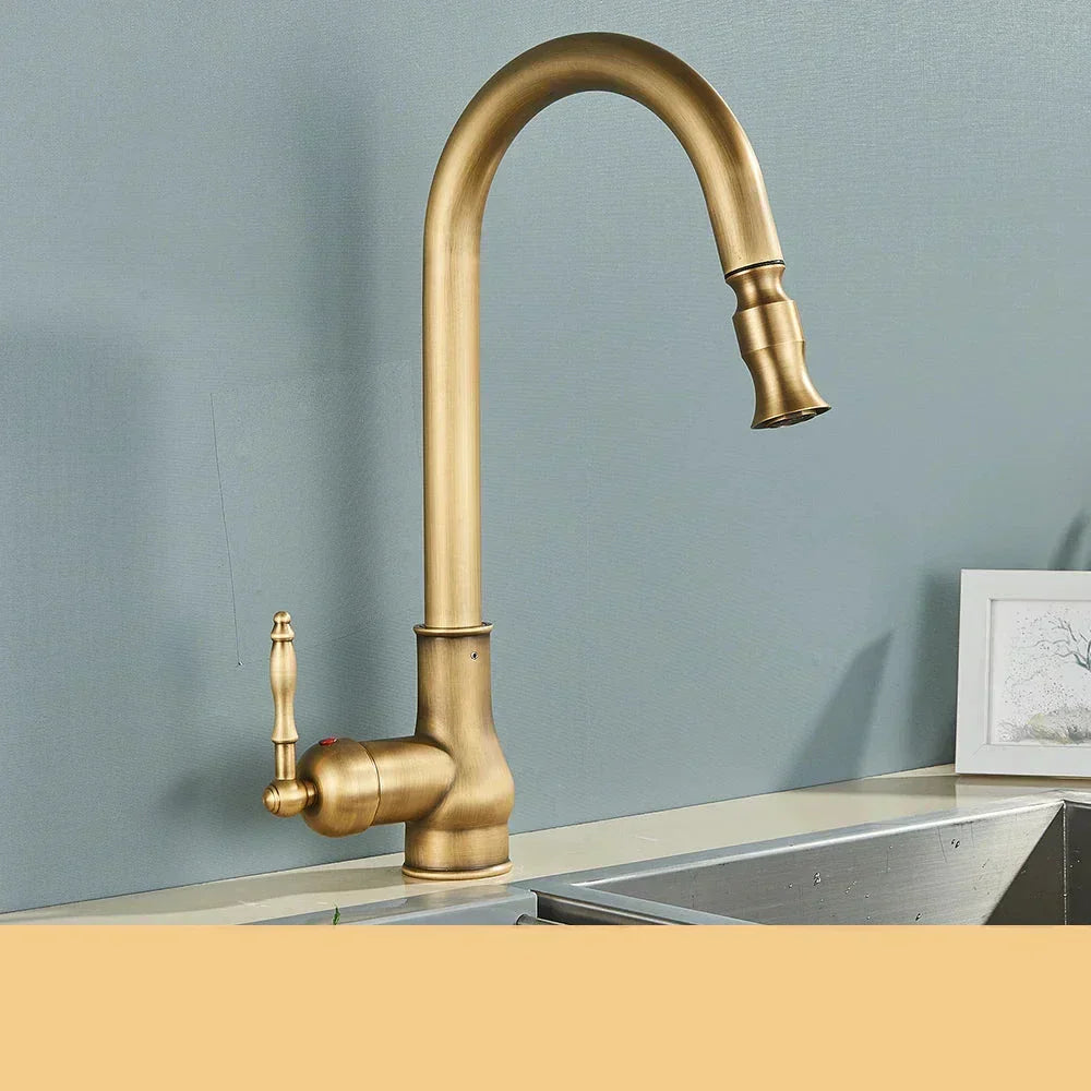 Küchenarmatur Retro-Stil mit Schwenkbarem Auslauf für Wasserhahn Küche 8