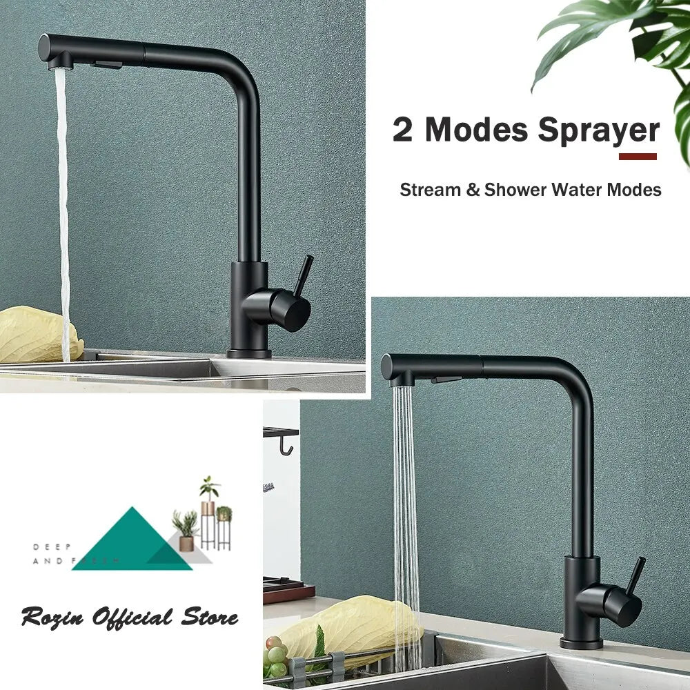 Küchenarmatur mit ausziehbarem Kopf und 2 Wassermodi 1