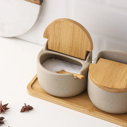 Küchenbehälter im japanischen Stil mit Bambusdeckel 2
