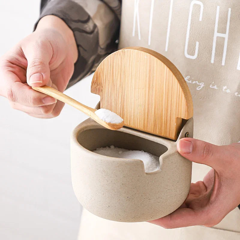 Küchenbehälter im japanischen Stil mit Bambusdeckel 4