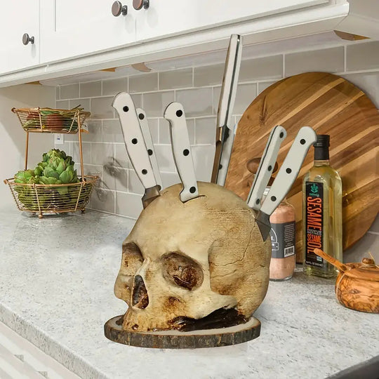 Küchenmesserhalter Totenkopf für kreative Köche 0