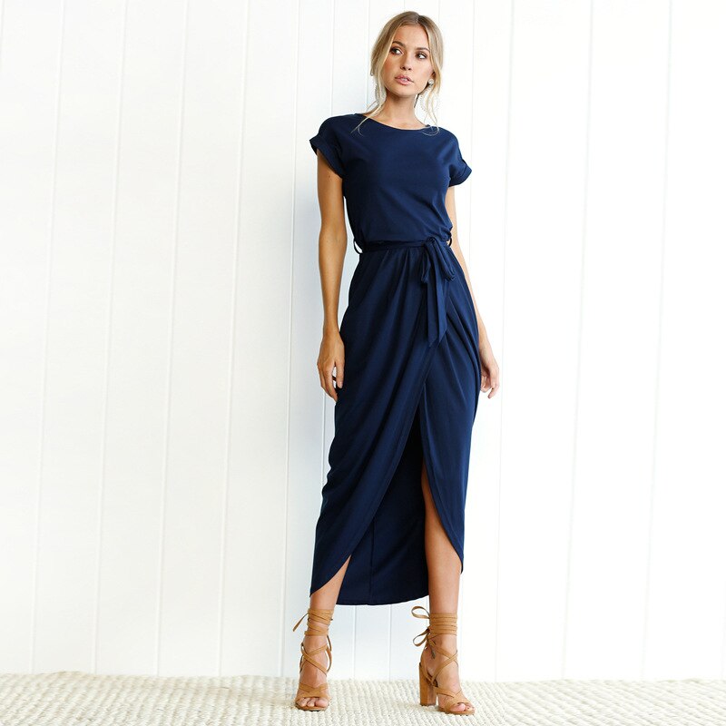 Kurzärmeliges Maxikleid