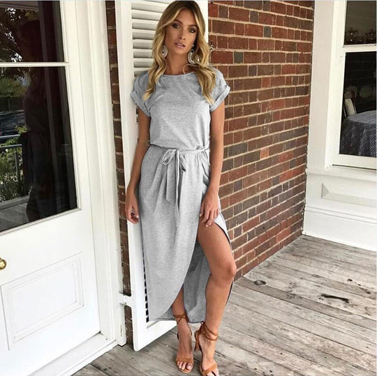 Kurzärmeliges Maxikleid