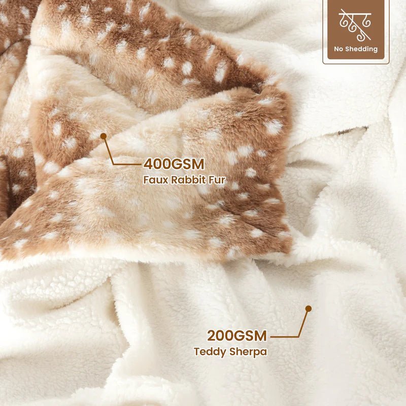 Kuscheldecke Wendbar mit Hirschmotiv für Gemütlichkeit 5