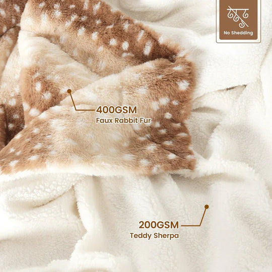 Kuscheldecke Wendbar mit Hirschmotiv für Gemütlichkeit 5