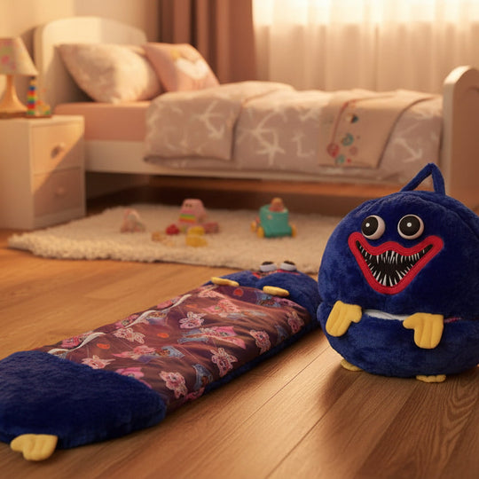 Kuscheltier für Kinder mit integriertem Schlafsack 0