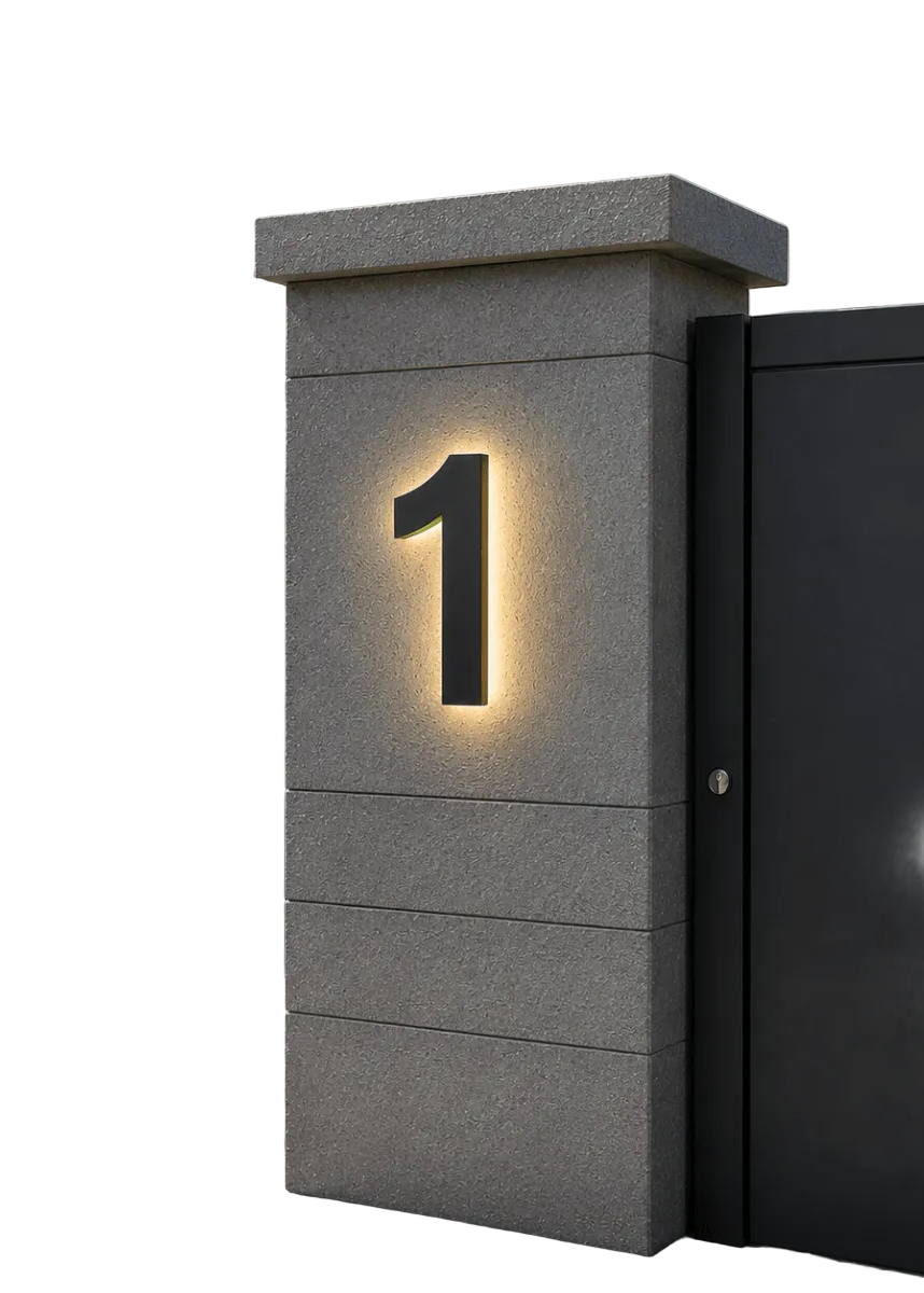 LED-Hausnummer Modern für individuelle Gestaltung 0