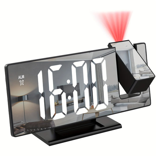 LED-Projektionswecker mit 180° Projektionsfunktion 0