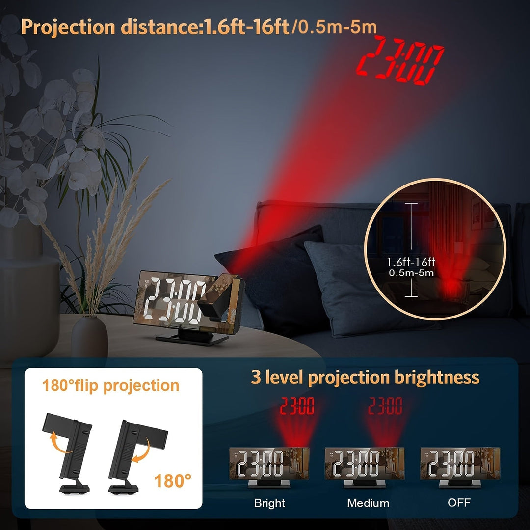 LED-Projektionswecker mit 180° Projektionsfunktion 6
