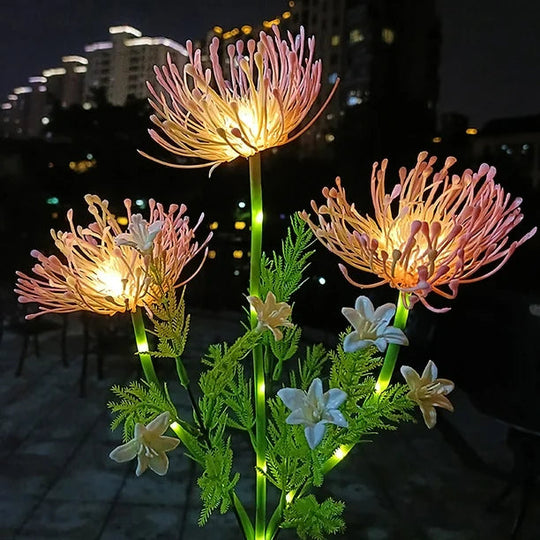 LED Außenleuchte für Garten und Terrasse mit Blumenmuster 1