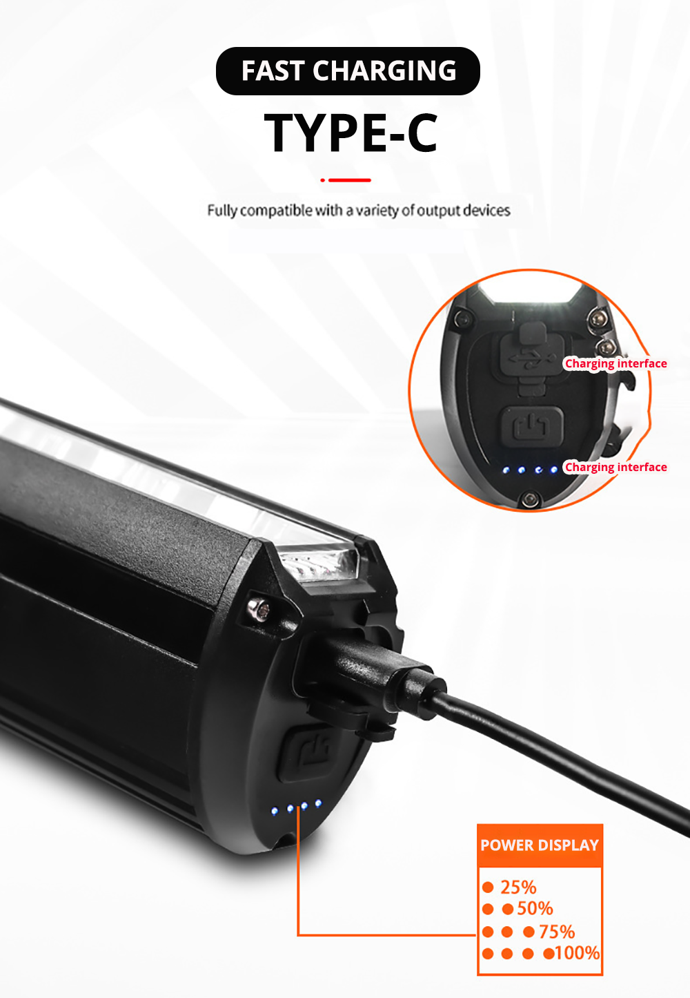 LED Fahrradlicht mit Powerbank-Funktion für sicheres Fahren und Sichtbarkeit 3