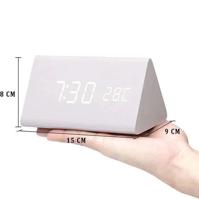 LED Wecker im Holzdesign mit Temperaturanzeige 3