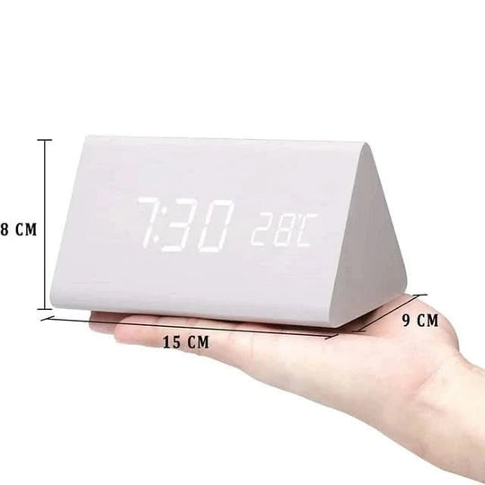 LED Wecker im Holzdesign mit Temperaturanzeige 3