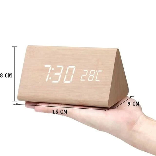 LED Wecker im Holzdesign mit Temperaturanzeige 4
