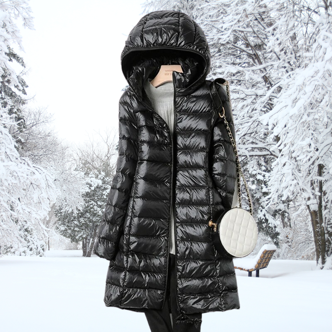 Leichte Damen-Daunenjacke mit abnehmbarer Kapuze 2