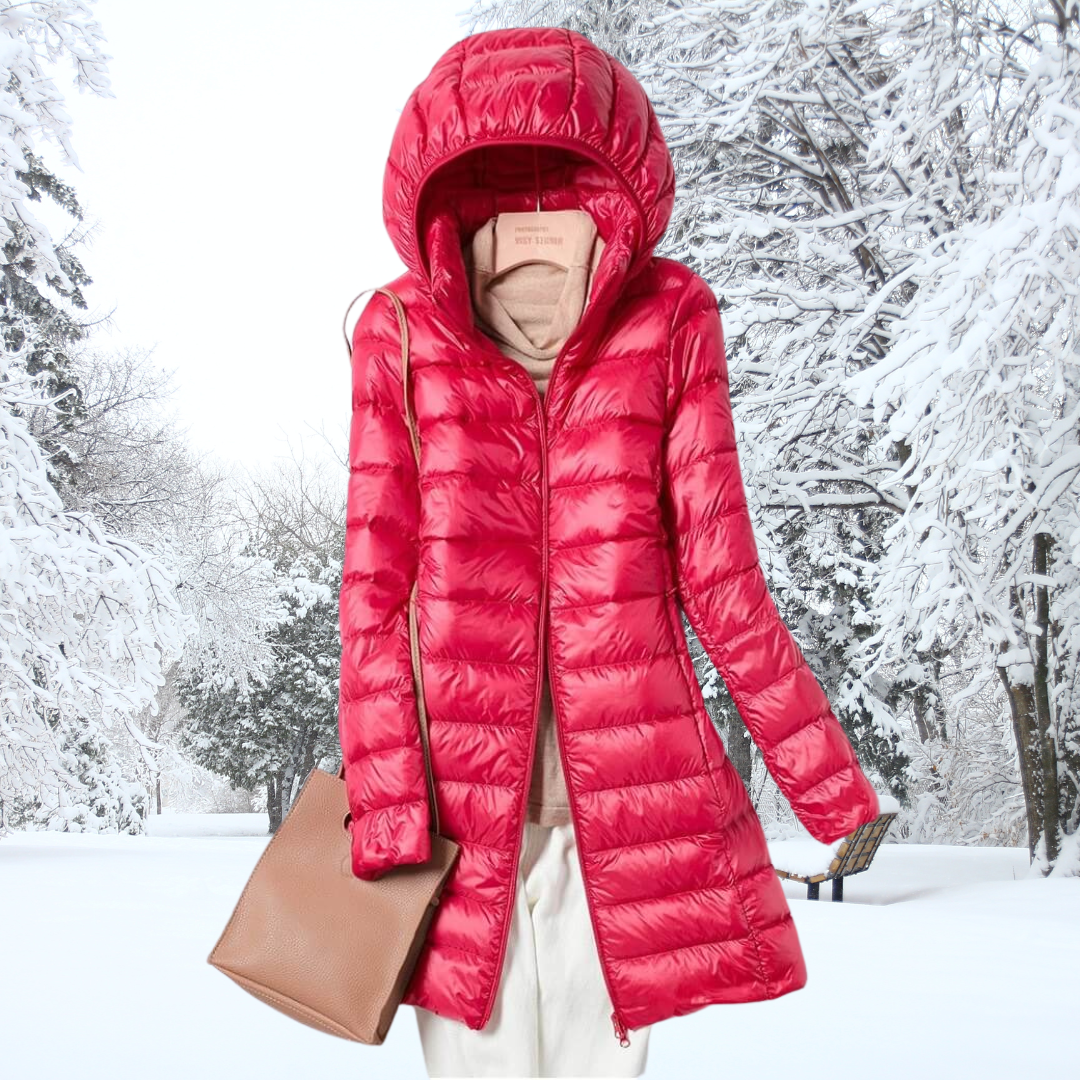 Leichte Damen-Daunenjacke mit abnehmbarer Kapuze 4