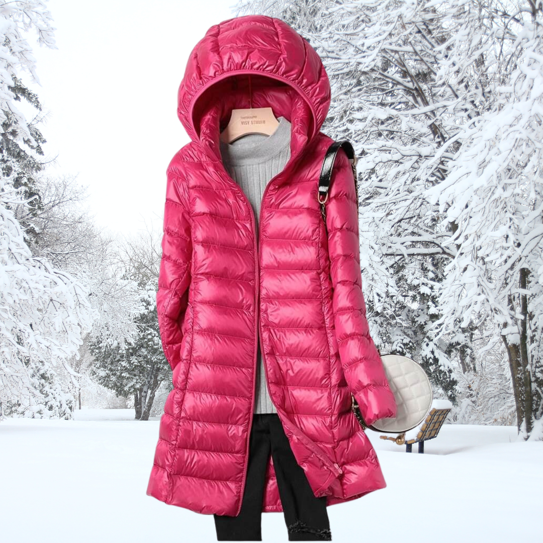 Leichte Damen-Daunenjacke mit abnehmbarer Kapuze 5