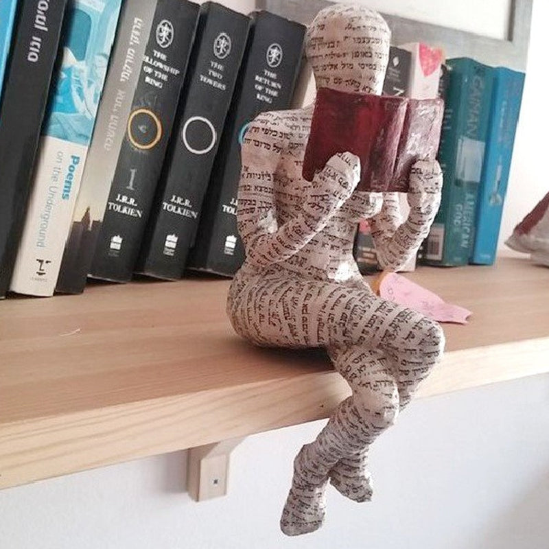 Lesende Frauenstatue Kunstharz Stilvolle Dekoration für Wohnzimmer und Büro 2