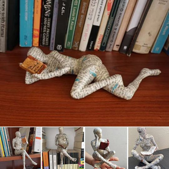 Lesende Frauenstatue Kunstharz Stilvolle Dekoration für Wohnzimmer und Büro 4