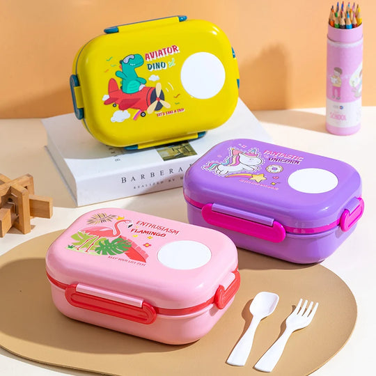 Lunchbox-Set Cartoon-Stil für Kinder und Erwachsene 0