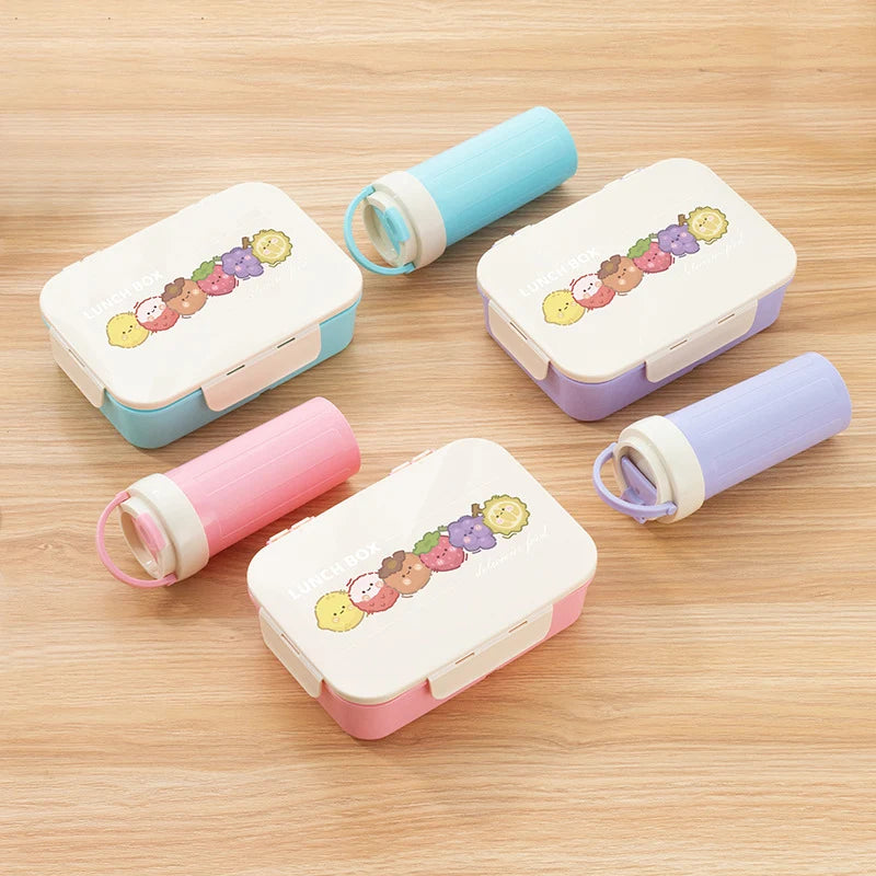 Lunchbox-Set für Kinder und Erwachsene mit Farbenfrohen Illustrationen 1