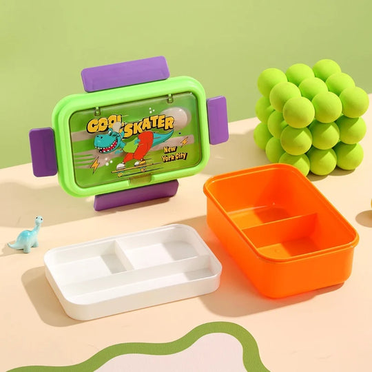 Lunchbox mit unterteilten Fächern und Cartoon-Design für Kinder und Erwachsene 0