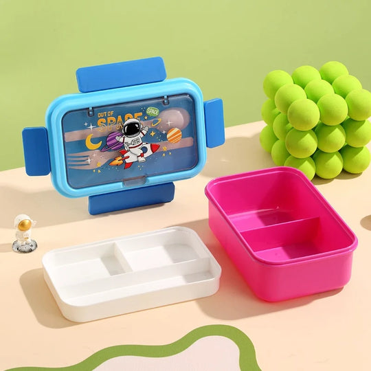 Lunchbox mit unterteilten Fächern und Cartoon-Design für Kinder und Erwachsene 6