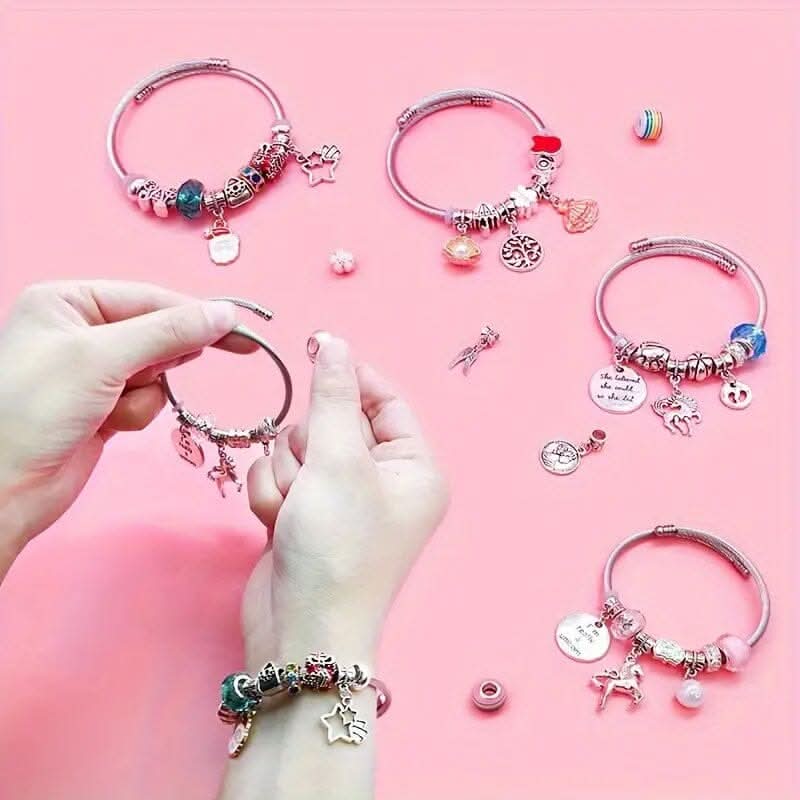 Mädchen Armband Bastelset mit Funkelnden Charms 3