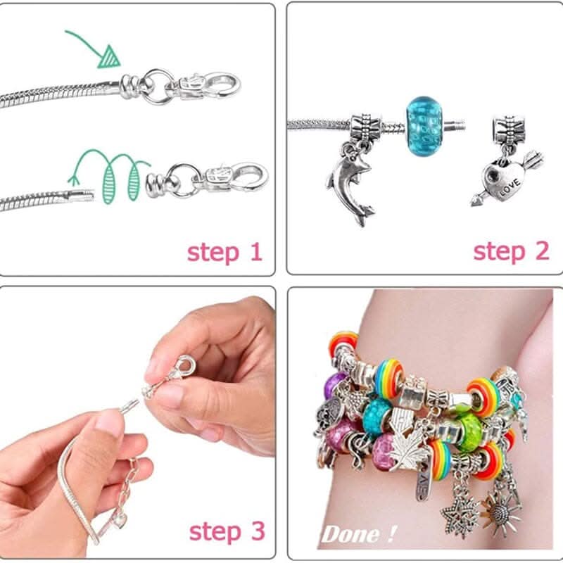 Mädchen Armband Bastelset mit Funkelnden Charms 4