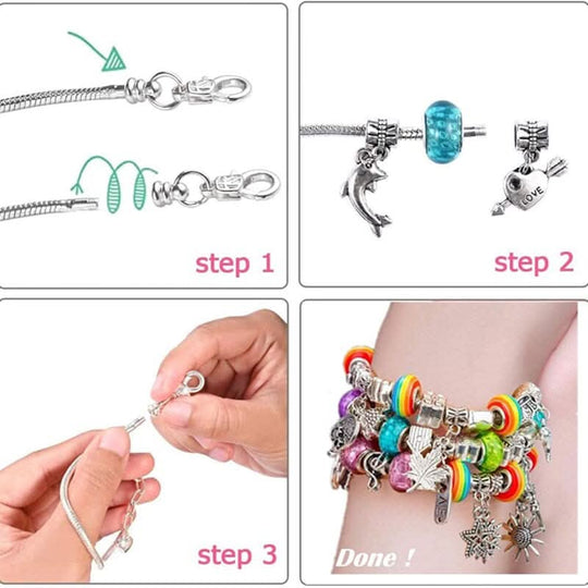 Mädchen Armband Bastelset mit Funkelnden Charms 4
