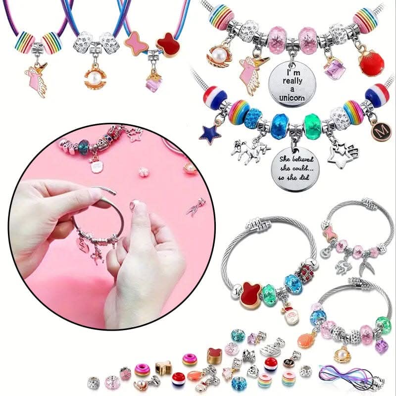 Mädchen Armband Bastelset mit Funkelnden Charms 5