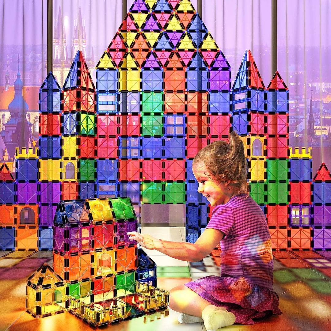 Magnetische Bausteine Montessori Set für Kinder - Kreatives Lernspielzeug mit 40 Magnetfliesen 1