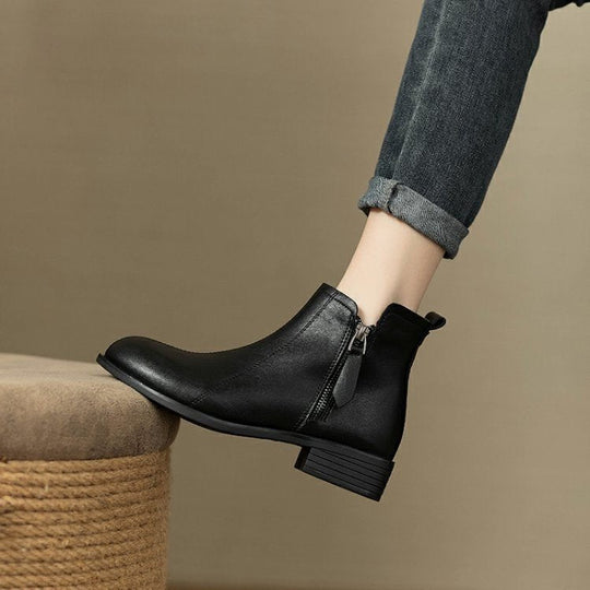Damen Knöchelstiefel Mit Reißverschluss Modernes Design Aus Kunstleder 2
