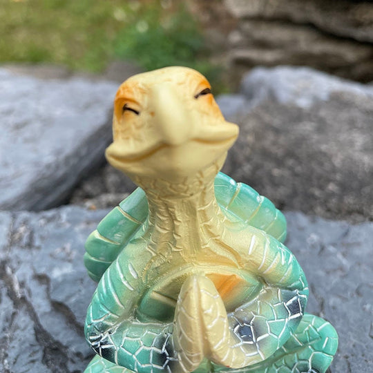 Meditierende Meeresschildkröte Gartenskulptur für Garten und Terrasse 5