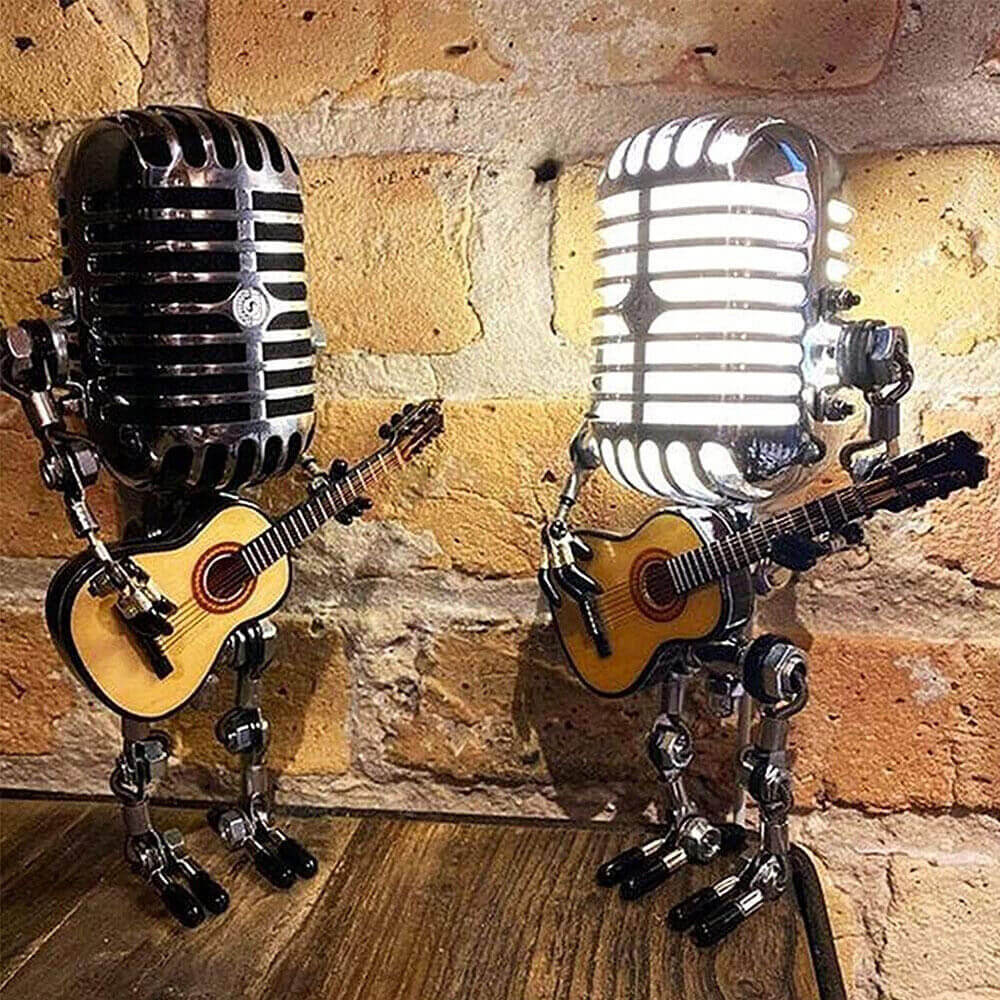 Mikrofon-Roboter-Schreibtischlampe mit verstellbaren LED-Leuchten 0