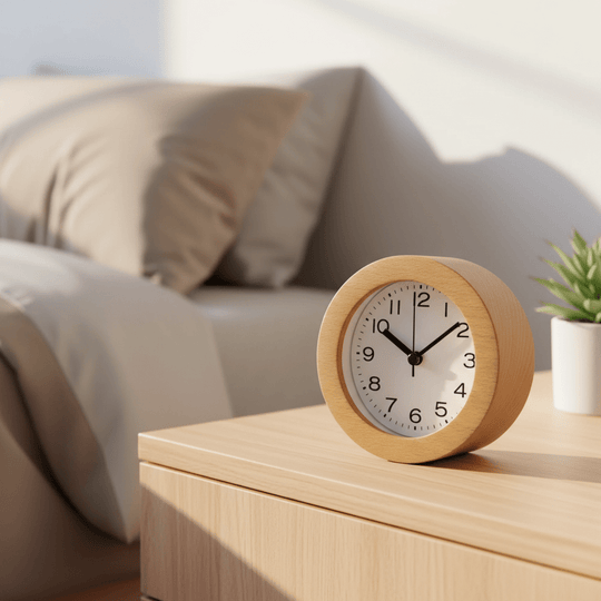 Minimalistischer Wecker für Schlafzimmer mit Lautlosem Mechanismus und Einstellbarer LED-Anzeige 0