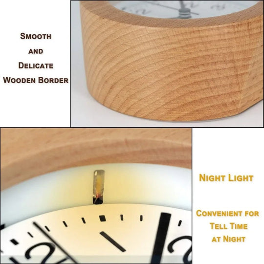 Minimalistischer Wecker für Schlafzimmer mit Lautlosem Mechanismus und Einstellbarer LED-Anzeige 3