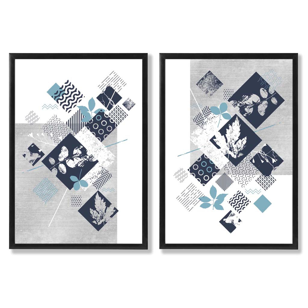 Mixed-Media Blumenrahmen Set mit 2 Kunstdrucken 0