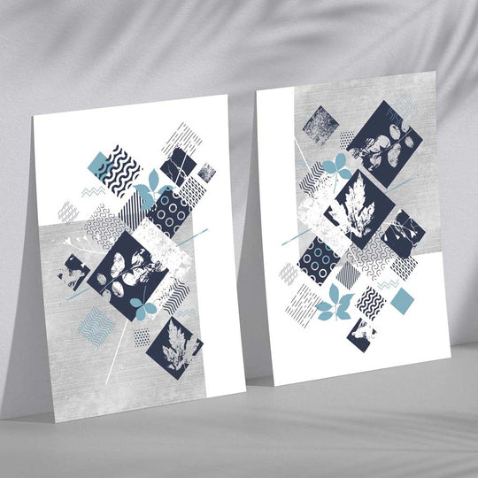 Mixed-Media Blumenrahmen Set mit 2 Kunstdrucken 2