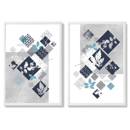 Mixed-Media Blumenrahmen Set mit 2 Kunstdrucken 3