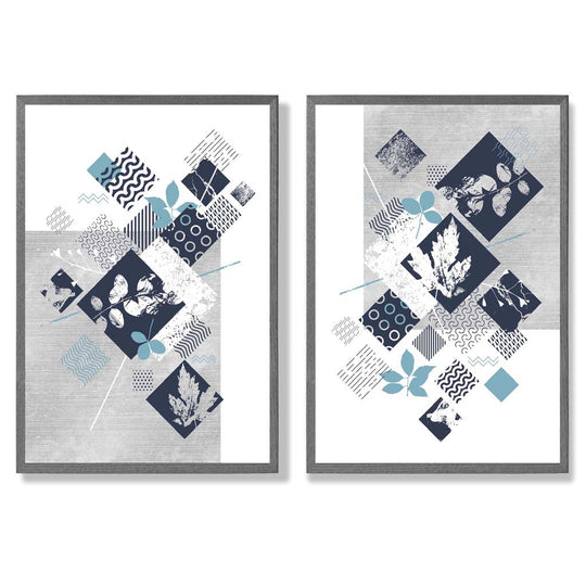 Mixed-Media Blumenrahmen Set mit 2 Kunstdrucken 4