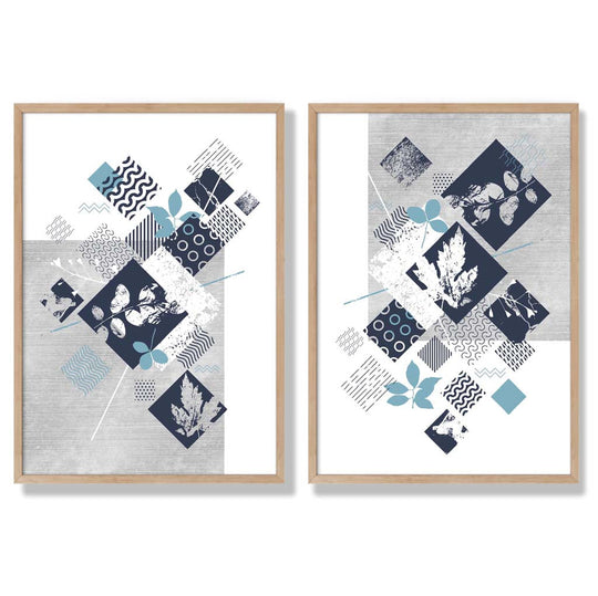Mixed-Media Blumenrahmen Set mit 2 Kunstdrucken 6