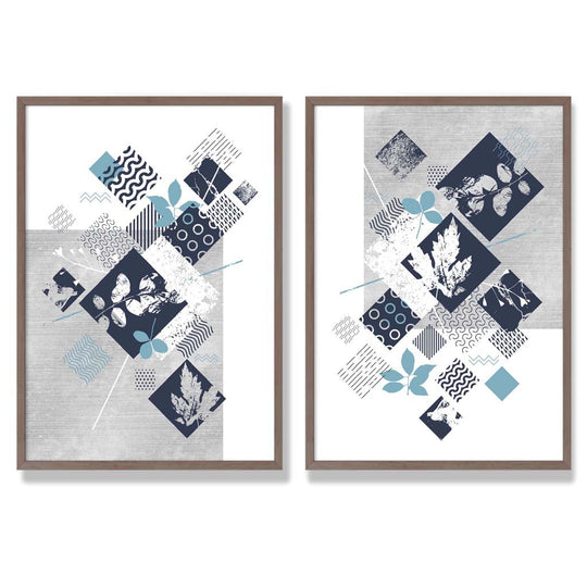 Mixed-Media Blumenrahmen Set mit 2 Kunstdrucken 7