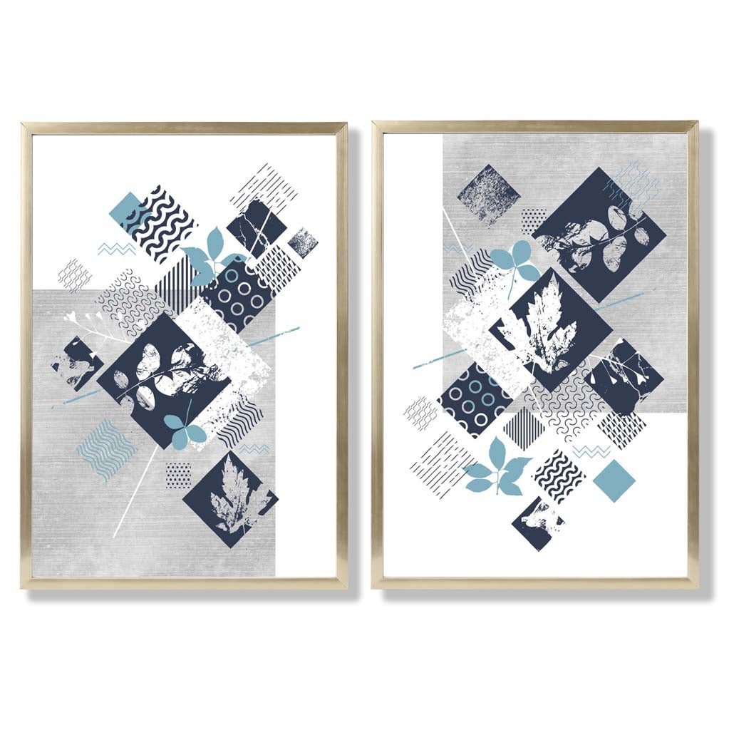 Mixed-Media Blumenrahmen Set mit 2 Kunstdrucken 8
