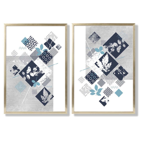 Mixed-Media Blumenrahmen Set mit 2 Kunstdrucken 8