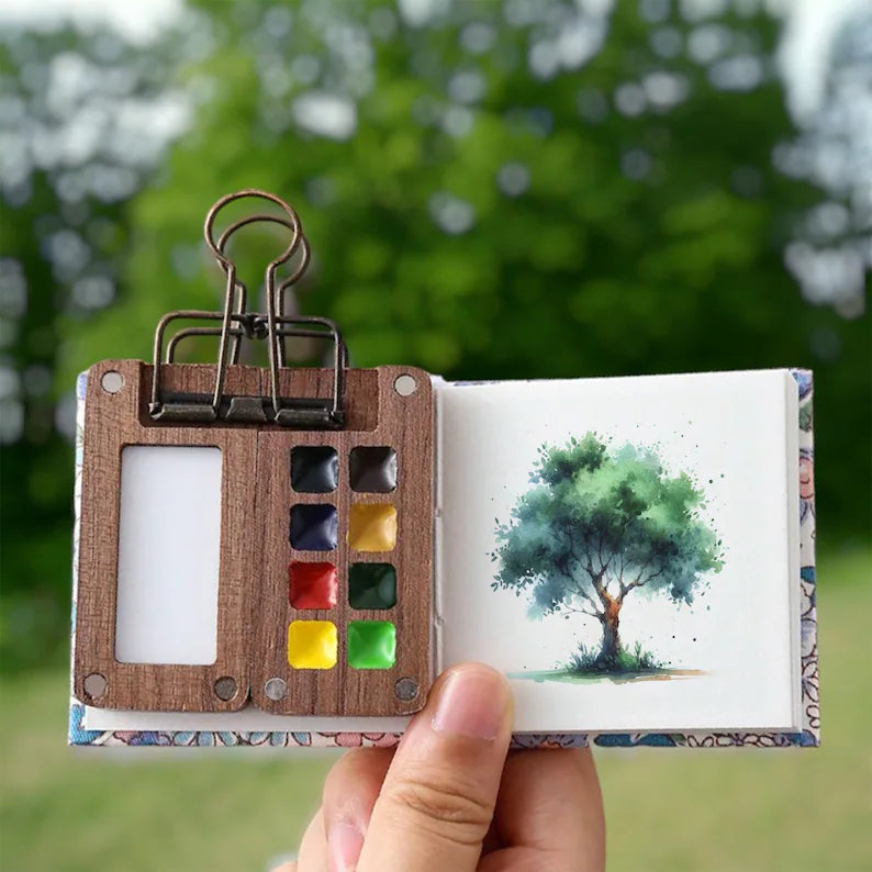 Mobiles Aquarell-Malkasten-Set mit 24 Farben und Pinsel für kreative Abenteuer 5